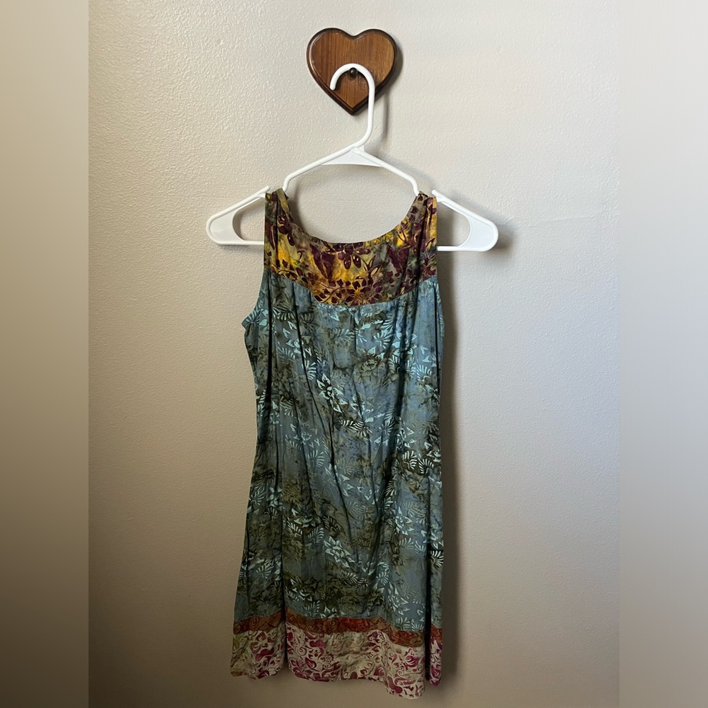 Vintage Wind River neutral Hawaiian print dress size M